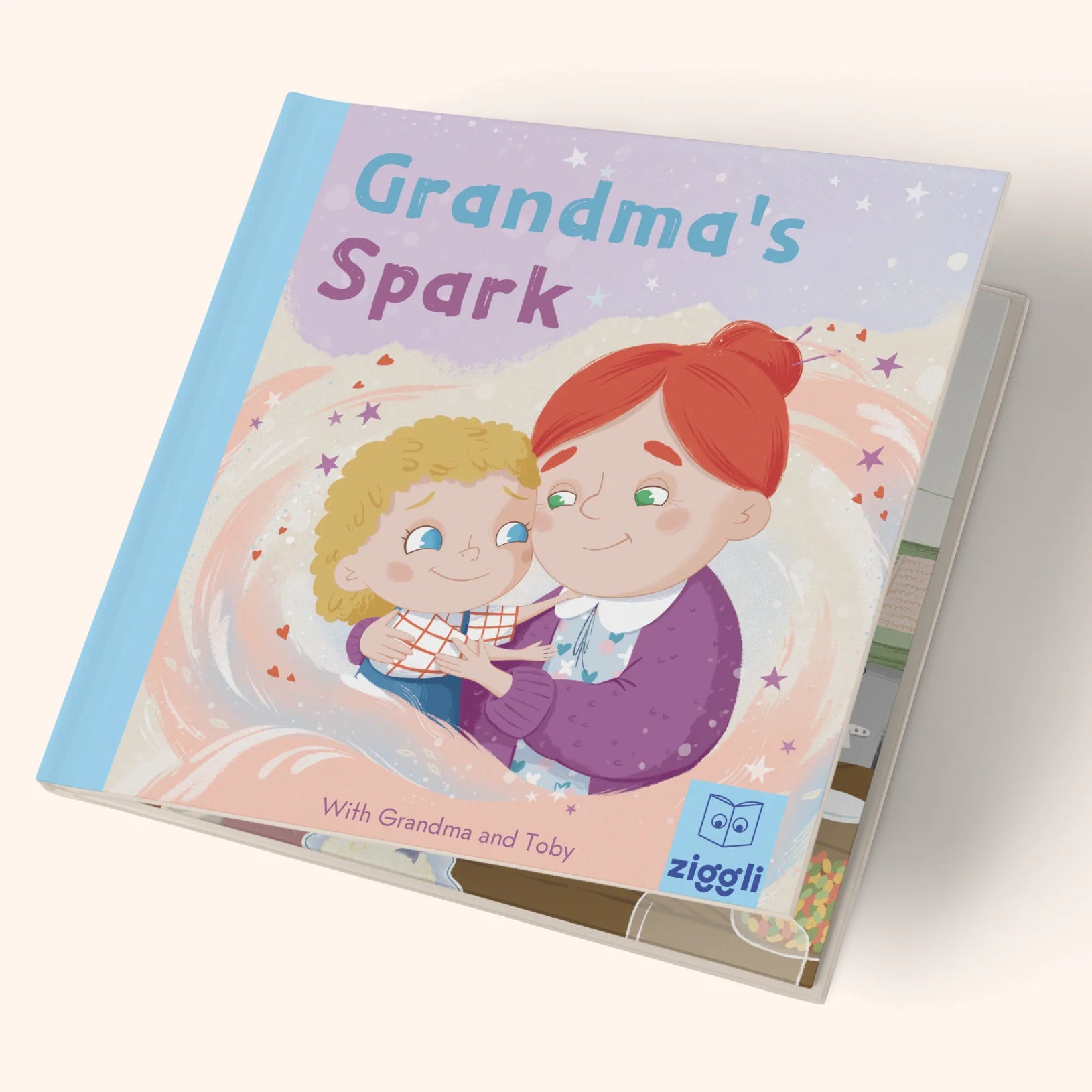 Cover image of Grandma's Spark book by Ziggli, featuring colorful illustrations and title text on a vibrant background.