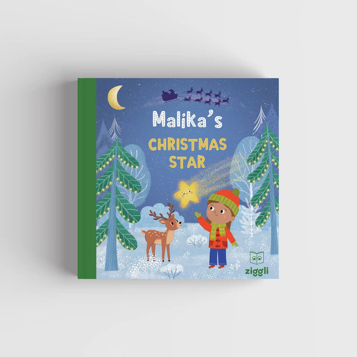Personalised Christmas Star book cover mockup, a Christmas gift for kids