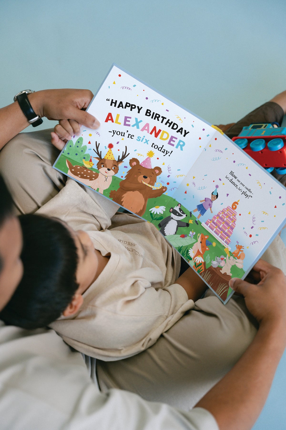 Birthday Surprise personalised book mockup with custom name, age and birthday dedication
