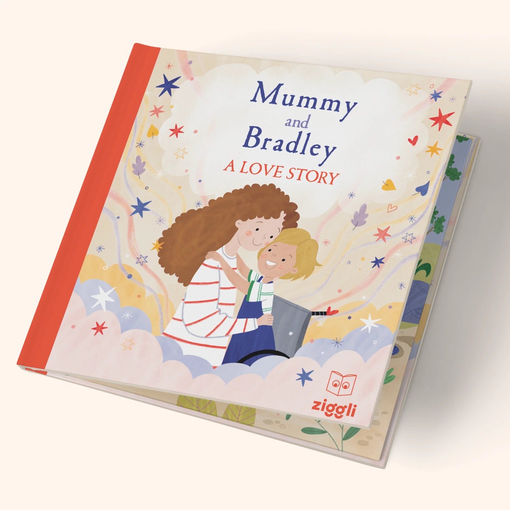 Cover of the personalised A Love Story children's book by Ziggli, celebrating the bond between mother and child